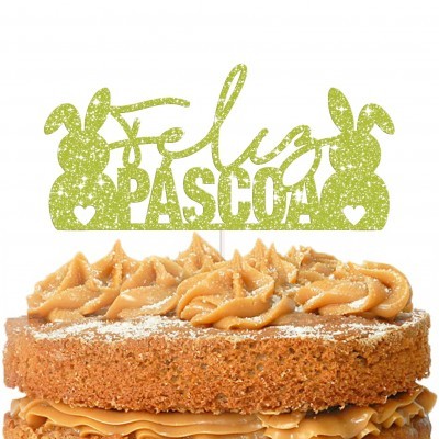 Topo Bolo Páscoa Papel Glitter