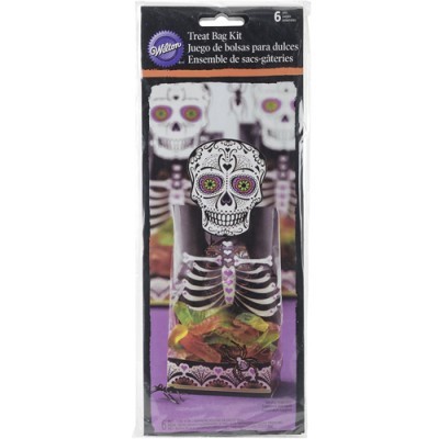 Conj. 6 Sacos Papel Caveira + Etiqueta