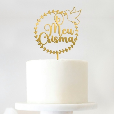 Topo Bolo O meu Crisma