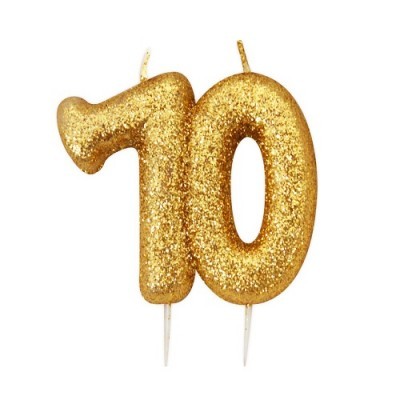 Vela Número 70 Glitter Dourado