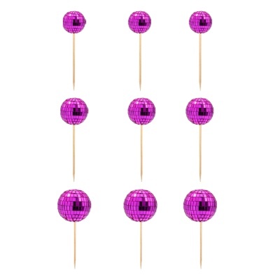 Toppers Bolas Espelhos Rosa