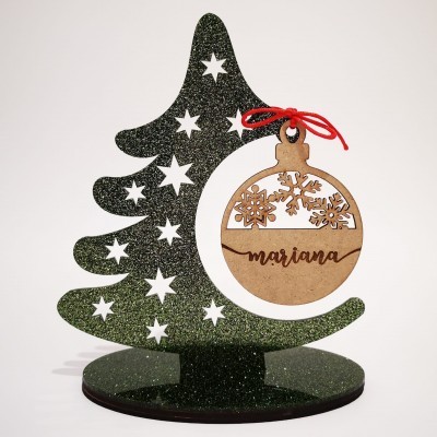 Bola Natal Gravada MDF