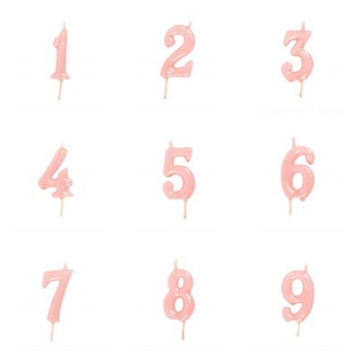 Vela Número Artesanal Rosa Pastel