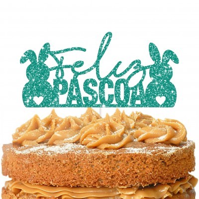 Topo Bolo Páscoa Papel Glitter
