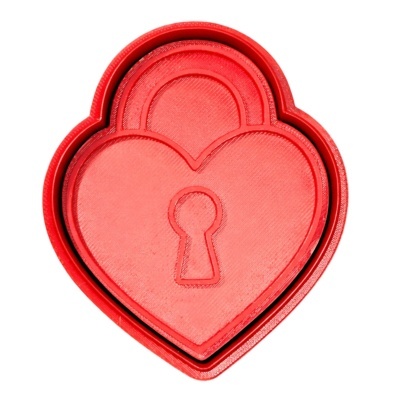 Cortador c/ Carimbo Coração com Cadeado