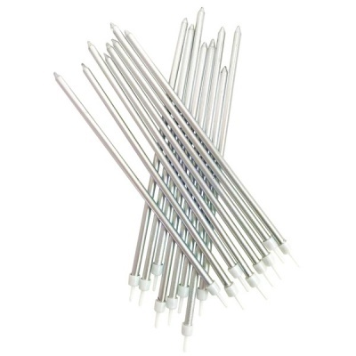 Conj. Velas Altas Prateadas