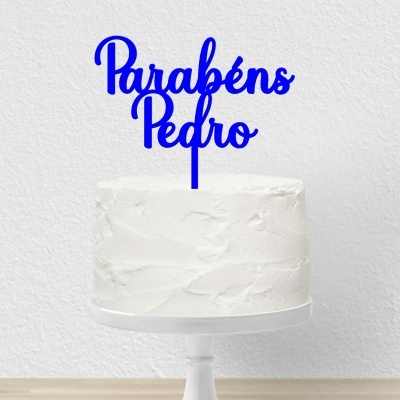 Topo Bolo Acrilico Letra 3