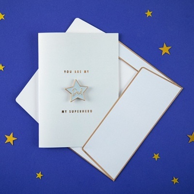 Postal + Pin - Dad You Are My Superhero