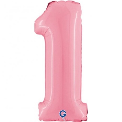 Balão Número Rosa Pastel Pequeno
