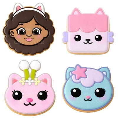 Conj. Cortadores c/ Carimbo Casa de bonecas da Gabby 1