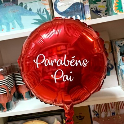 Balão + Texto Redondo Rosa Claro