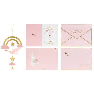 Postal + Decoração Bebé Rosa