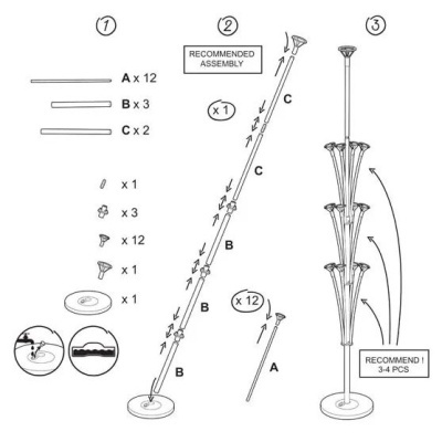 Expositor Stand Bouquet Balões 160cm