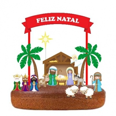 Topo Bolo Natal Presépio