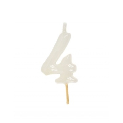 Vela Número Artesanal Branca
