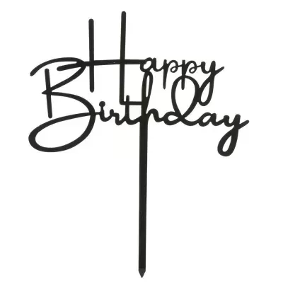 Topo Happy Birthday Preto