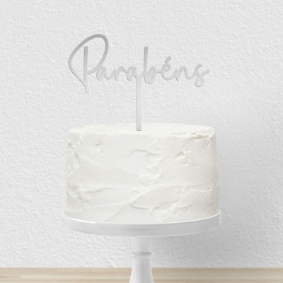 Topo Bolo Parabéns Letra 1 Acrilico