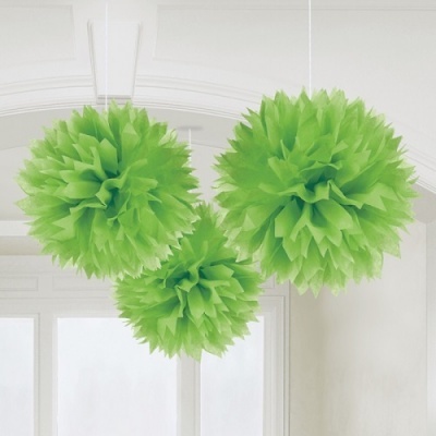 Conj. 3 Pompons Grandes Verdes