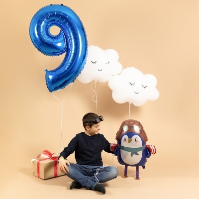 Balão Número Azul Escuro Gigante