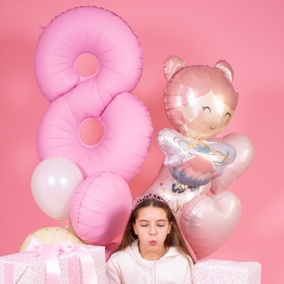 Balão Número Rosa Mate Gigante