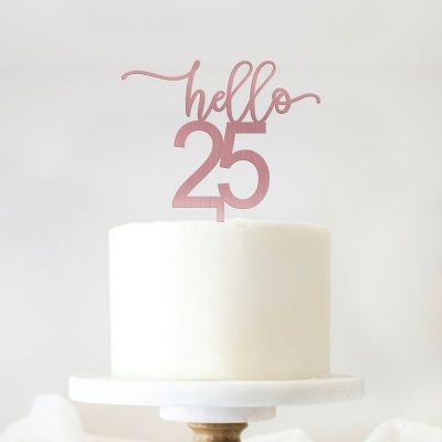 Topo Bolo Hello 25 Acrilico