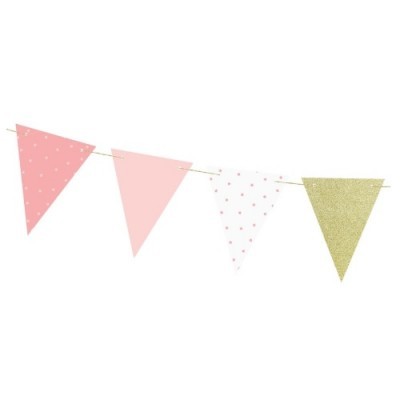 Bandeirolas Rosa e Dourado