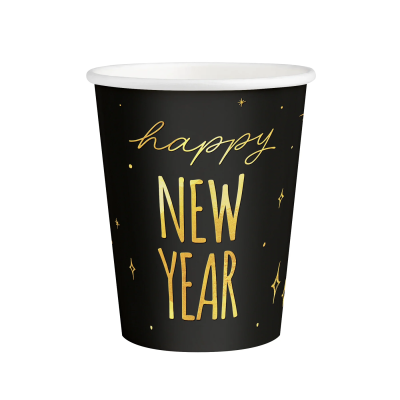 Copos Happy New Year Preto