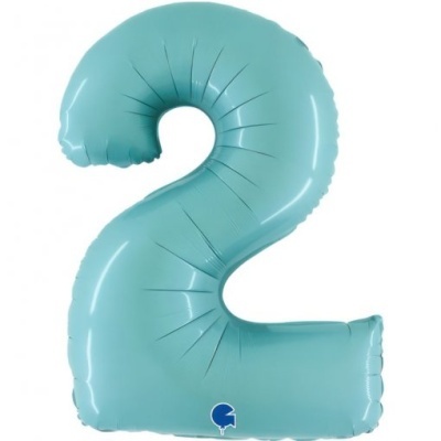 Balão Número Azul Menta Gigante