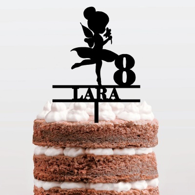 Topo Bolo Fada Nome e Idade