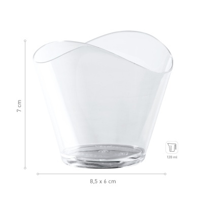 Taça Plástico Transparente Wave 120ml