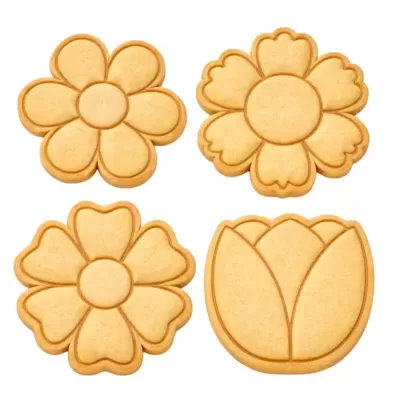 Conj. Mini Cortadores c/ Carimbo Flores 1