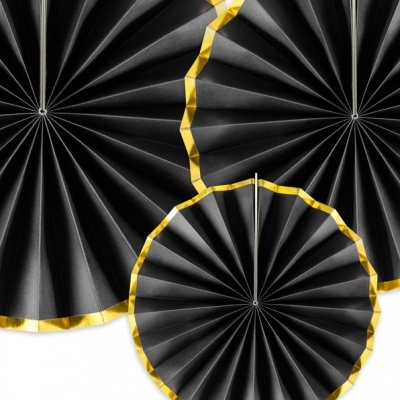 Conj. 3 Rosetas Preto e Dourado