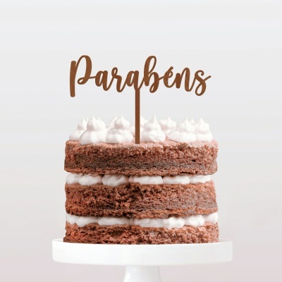 Topo Bolo Parabéns Letra 2 MDF