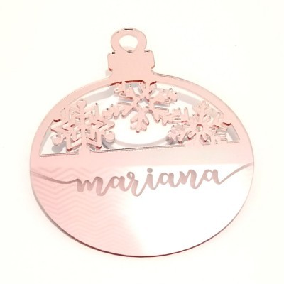 Bola Natal Gravada Espelho