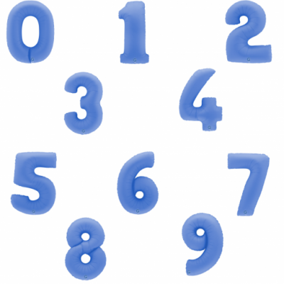 Balão Número Azul Mate Gigante