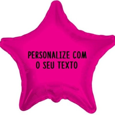 Balão + Texto Estrela Rosa