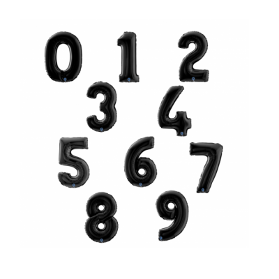 Balão Número Preto Grande