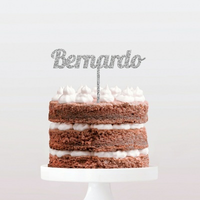 Topo Bolo Acrilico Letra 4 Glitter