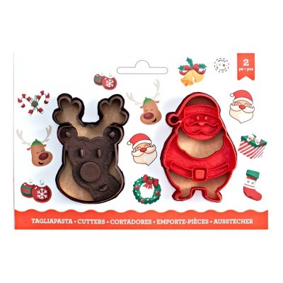 Conj. 2 Cortadores Rena e Pai Natal