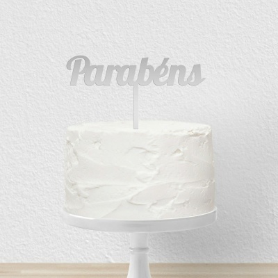 Topo Bolo Parabéns Letra 4 Acrilico