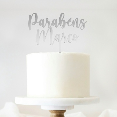 Topo Bolo Acrilico Letra 2