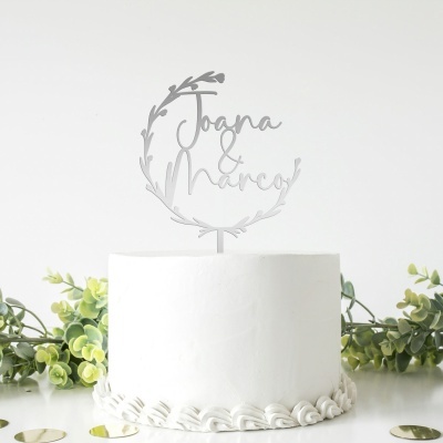 Topo Bolo Casamento e Bodas c/ Nomes