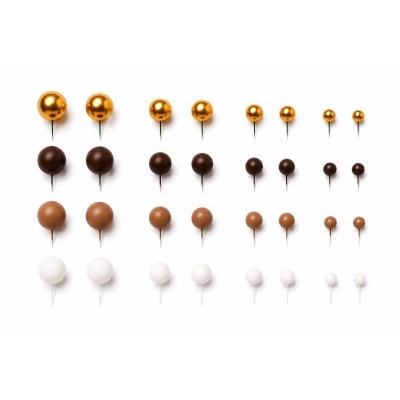 Toppers Bolas Castanhas, beges e Douradas