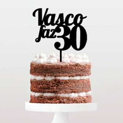 Topo Bolo Nome e Idade Letra 4