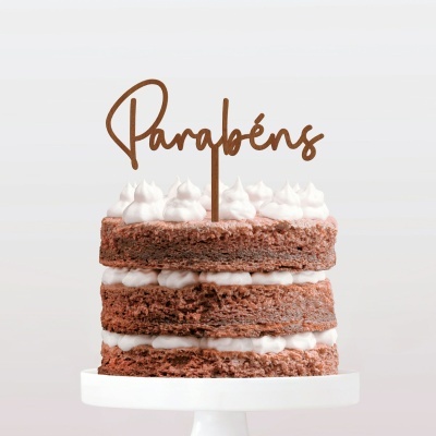 Topo Bolo Parabéns Letra 1 MDF