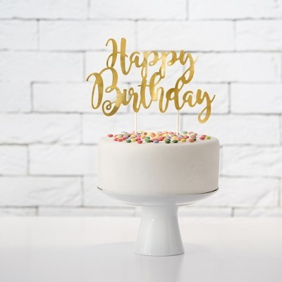 Topo Bolo Happy Birthday Dourado