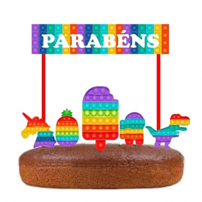 Topo Bolo Pop It Colorido