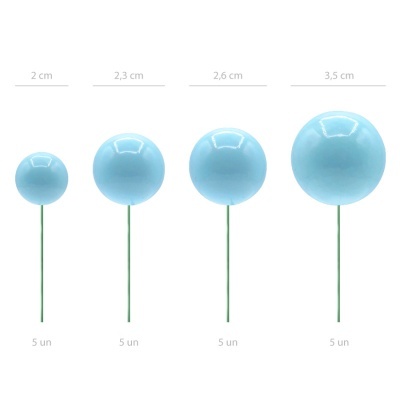 Toppers Bolas Azul Bebé - conj.20