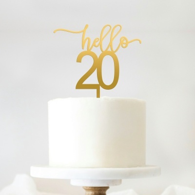 Topo Bolo Hello 20 Acrilico