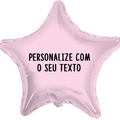 Balão + Texto Estrela Rosa Claro